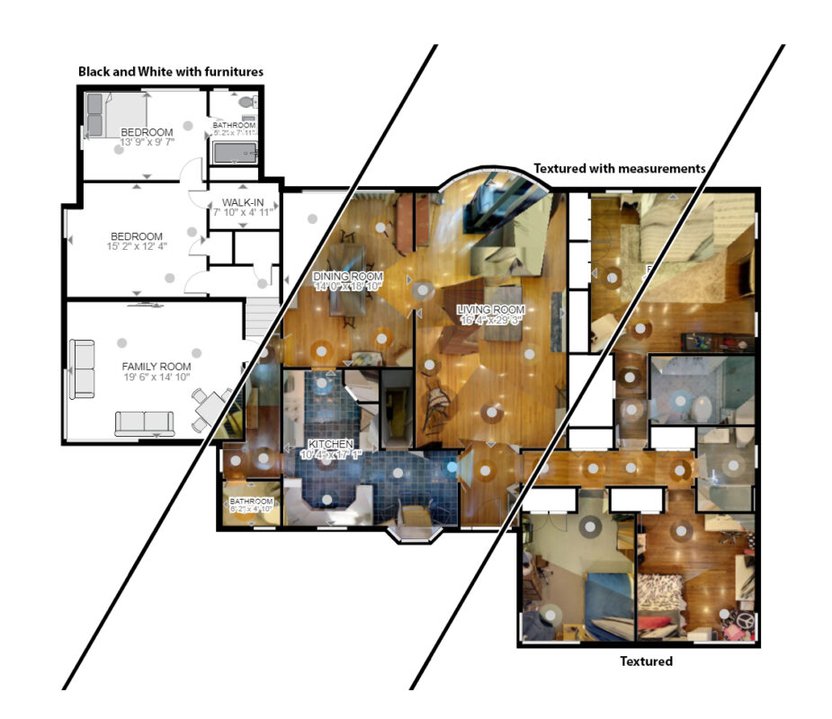 Floor plan and measurements for Colorado and Denver area real estate - we carry 3 versions as shown in this picture